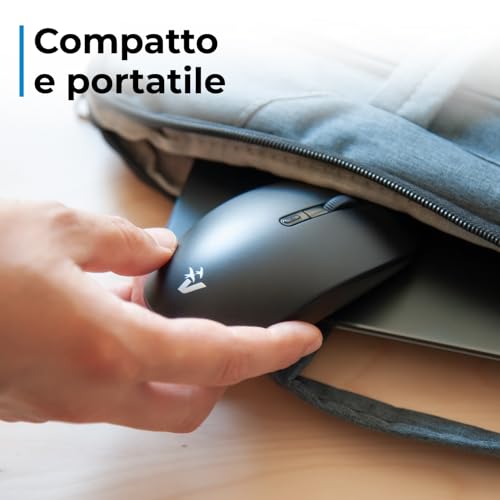 Vultech MOU-10 Maus mit USB-Kabel, leise, DPI Switch einstellbar 1000-2000, 4 Tasten + Scrollrad, ergonomisch, Ultraleicht, Plug and Play für Windows, Mac OS X und Linux Bild 5
