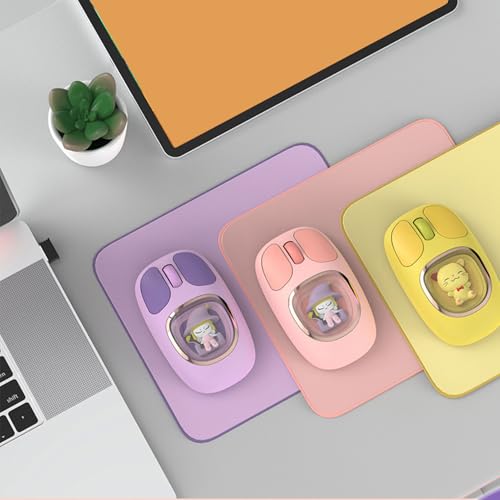 Wireless Mouse Bluetooth, Wiederaufladbare Gaming -Maus mit Cute Doll & RGB -Rückbeleuchtung, 2,4 G USB -Nano -Empfänger, Tragbare Computermäuse für PC -Spiel -Laptop -Desktop (Yellow) Bild 4