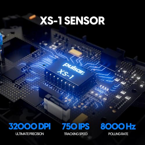Pulsar Gaming Gears X2H v3 ES kabellose Gaming-Maus, Ultraleicht, 53 g, symmetrisch, optischer Schalter, 32000 DPI, 750 IPS, XS-1-Sensor, 8K-kompatibel (Medium, Schwarz) Bild 3