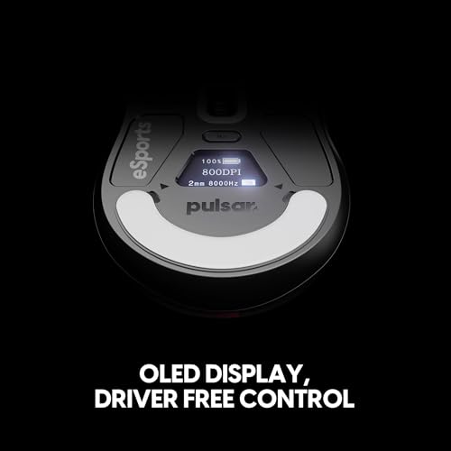 Pulsar Gaming Gears X2H v3 ES kabellose Gaming-Maus, Ultraleicht, 53 g, symmetrisch, optischer Schalter, 32000 DPI, 750 IPS, XS-1-Sensor, 8K-kompatibel (Medium, Schwarz) Bild 4