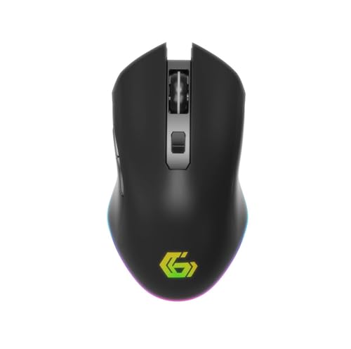 Gembird GMB Gaming Firebolt 6-Tasten Wiederaufladbare Wireless RGB Gaming Maus, Schwarz - USB Nano-Empfänger, Mehrfarbige Hintergrundbeleuchtung, Anpassbare DPI bis zu 3200, Ergonomisches Design Bild 2