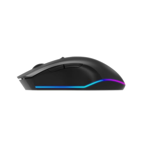 Gembird GMB Gaming Firebolt 6-Tasten Wiederaufladbare Wireless RGB Gaming Maus, Schwarz - USB Nano-Empfänger, Mehrfarbige Hintergrundbeleuchtung, Anpassbare DPI bis zu 3200, Ergonomisches Design Bild 3