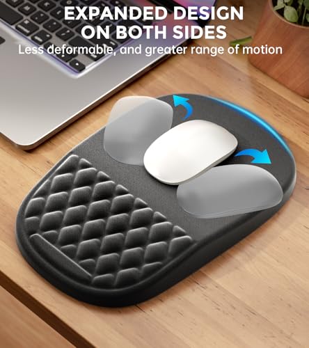 AUEDROT Ergonomisches Mauspad mit Gelkissen 2-in-1 Mousepad mit Handauflage, Memory-Schaum Mouse Pad mit Massage-Noppen & Rutschfester PU-Basis, Geeignet für Büro und Gaming, Als Geschenk, Schwarz Bild 3