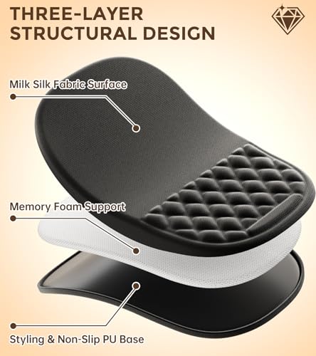 AUEDROT Ergonomisches Mauspad mit Gelkissen 2-in-1 Mousepad mit Handauflage, Memory-Schaum Mouse Pad mit Massage-Noppen & Rutschfester PU-Basis, Geeignet für Büro und Gaming, Als Geschenk, Schwarz Bild 4