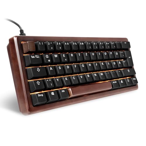 Sharkoon Skiller SGk50 S4 Wood, PBT, RGB Gaming Keyboard, 60% DE-Layout Bild 1