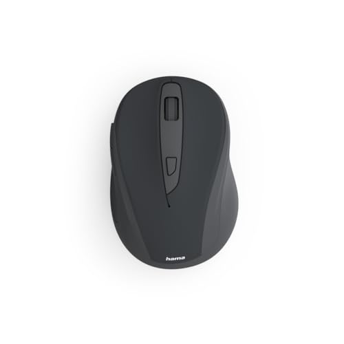 Hama Maus kabellos (optische Funkmaus ohne Klickgeräusch, ergonomisches Design, 6 Tasten, mit Browsertasten, 800/1200/1600 DPI, 2,4 GHz Technologie, ideal als Computermaus, Laptopmaus) schwarz Bild 1