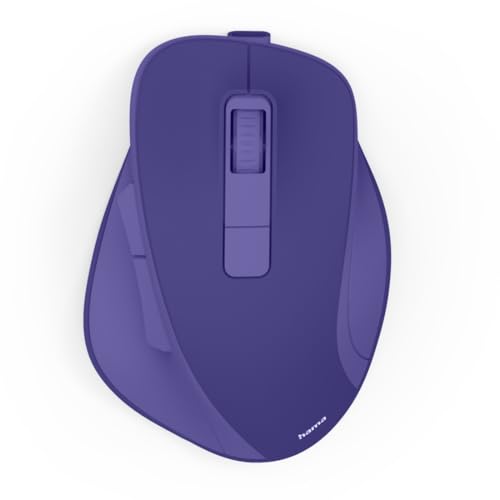 Hama Maus kabellos, wiederaufladbar (optische Funkmaus ohne Klickgeräusch, mit Akku, ergonomische Form, 6 Tasten, 800/1200/1600 DPI, KI Assistent, 2,4 GHz, ideal als Computermaus, Laptopmaus) blau Bild 1