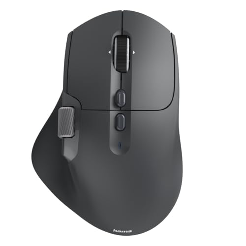 Hama Maus kabellos, wiederaufladbar, Bluetooth/Funk (Multi Device, optische Maus ohne Klickgeräusch, ergonomisch, Side Scroll u. Hyper Scroll Wheel, LED, Datenverschlüsselung, 10 Tasten, dpi Schalter) Bild 1