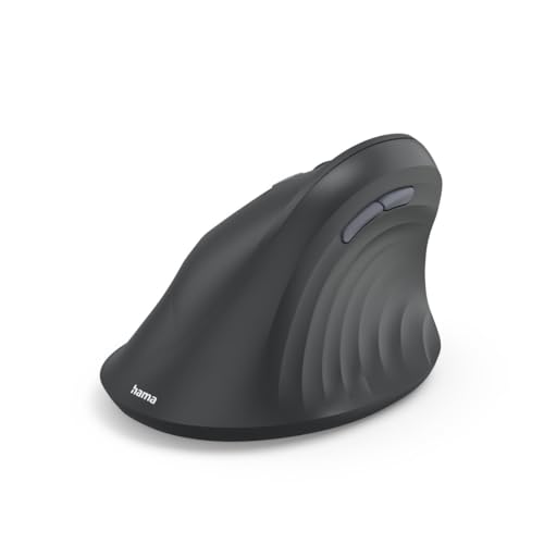 Hama Vertikalmaus für Linkshänder, Bluetooth/Funk (Multi Device, optische Maus ohne Klickgeräusch, 8 Tasten, ergonomische Funkmaus, 800/1200/1600 DPI, kabellos mit Akku, wiederaufladbar) schwarz Bild 3