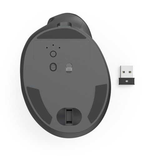 Hama Vertikalmaus für Linkshänder, Bluetooth/Funk (Multi Device, optische Maus ohne Klickgeräusch, 8 Tasten, ergonomische Funkmaus, 800/1200/1600 DPI, kabellos mit Akku, wiederaufladbar) schwarz Bild 5