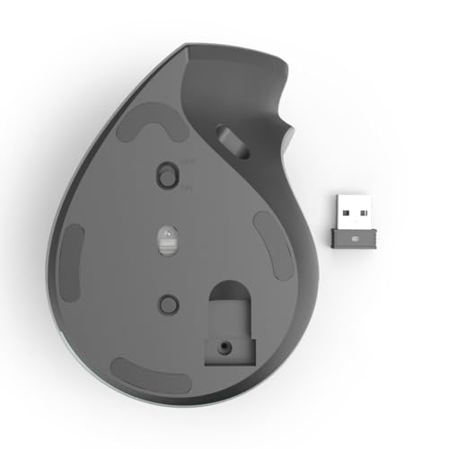 Hama vertikale Maus für Rechtshänder, Bluetooth/Funk (Multi Device, ergonomische Maus ohne Klickgeräusch, Datenverschlüsselung, RGB, 8 Tasten, 1000/1600/2400 DPI, mit Akku, KI Assistent) grau Bild 5