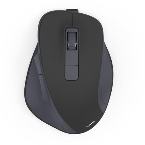 Hama Maus kabellos, wiederaufladbar (optische Funkmaus ohne Klickgeräusch, mit Akku, ergonomische Form, 6 Tasten, 800/1200/1600 DPI, KI Assistent, 2,4 GHz, ideal als Computermaus, Laptopmaus) schwarz Bild 1