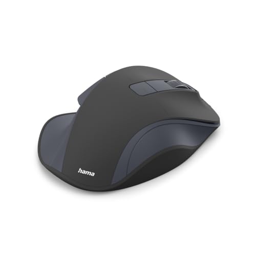 Hama Maus kabellos, wiederaufladbar (optische Funkmaus ohne Klickgeräusch, mit Akku, ergonomische Form, 6 Tasten, 800/1200/1600 DPI, KI Assistent, 2,4 GHz, ideal als Computermaus, Laptopmaus) schwarz Bild 3