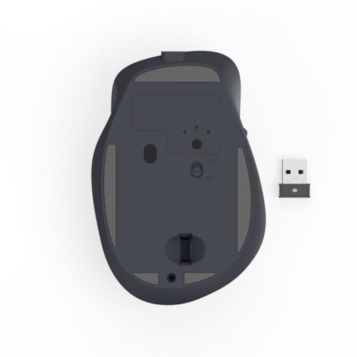 Hama Maus kabellos, wiederaufladbar (optische Funkmaus ohne Klickgeräusch, mit Akku, ergonomische Form, 6 Tasten, 800/1200/1600 DPI, KI Assistent, 2,4 GHz, ideal als Computermaus, Laptopmaus) schwarz Bild 5