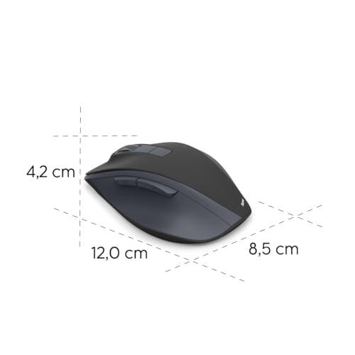 Hama Maus kabellos, wiederaufladbar (optische Funkmaus ohne Klickgeräusch, mit Akku, ergonomische Form, 6 Tasten, 800/1200/1600 DPI, KI Assistent, 2,4 GHz, ideal als Computermaus, Laptopmaus) schwarz Bild 6