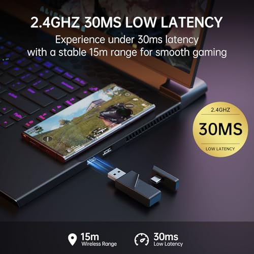 EKSA 2,4GHz Wireless Gaming Headset für PS5/PS4/PC/Switch/Mac, Bluetooth 5.3 Gaming Kopfhörer Kabellos mit Mikrofon, 30ms Latenz, 80 Stunden Akkulaufzeit, RGB, USB PC Headset Bild 3