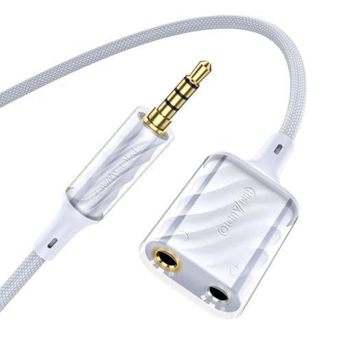 MOSWAG Kopfhörer Adapter, Kopfhörer Mic Splitter Adapter, 3.5mm Stecker auf Doppel 3.5mm Klinkenstecker (Headset und Mikrofon) für Laptop, PS4, PC Tablet Gaming und Gaming Headset Bild 1