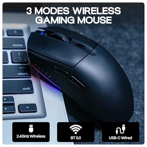 MechLands AJ139 V2 MC Gaming-Maus mit Ladestation, einstellbare 12000 DPI, PAW3311-Sensor, 3 Modi, kabellose Maus, 500-mAh-Akku, 1000-Hz-Abfragerate, 66 g leicht, Win/Mac (Schwarz) Bild 5