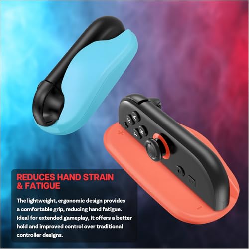 MMOBIEL Gaming Maus Basis für Nintendo Switch 2 2er Pack Tragbare Maus Halter für Joy-Con Controller – Ergonomische Griffe für Mausmodus – Präzision & Schutz – Rot/Blau Bild 4