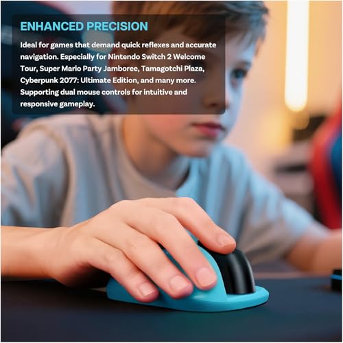 MMOBIEL Gaming Maus Basis für Nintendo Switch 2 2er Pack Tragbare Maus Halter für Joy-Con Controller – Ergonomische Griffe für Mausmodus – Präzision & Schutz – Rot/Blau Bild 5