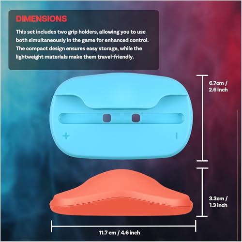 MMOBIEL Gaming Maus Basis für Nintendo Switch 2 2er Pack Tragbare Maus Halter für Joy-Con Controller – Ergonomische Griffe für Mausmodus – Präzision & Schutz – Rot/Blau Bild 6