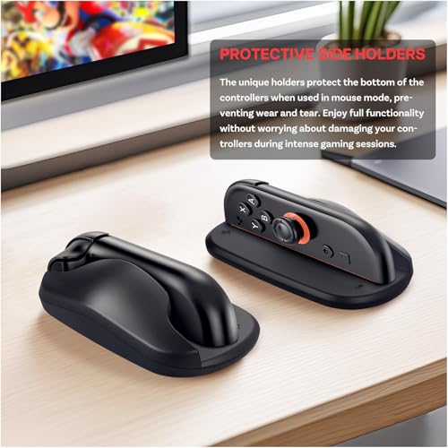 MMOBIEL Gaming Maus Basis für Nintendo Switch 2 2er Pack Tragbare Maus Halter für Joy-Con Controller – Ergonomische Griffe für Mausmodus – Präzision & Schutz – Schwarz Bild 2