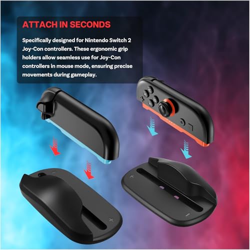 MMOBIEL Gaming Maus Basis für Nintendo Switch 2 2er Pack Tragbare Maus Halter für Joy-Con Controller – Ergonomische Griffe für Mausmodus – Präzision & Schutz – Schwarz Bild 3