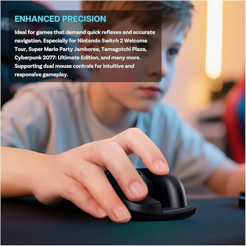 MMOBIEL Gaming Maus Basis für Nintendo Switch 2 2er Pack Tragbare Maus Halter für Joy-Con Controller – Ergonomische Griffe für Mausmodus – Präzision & Schutz – Schwarz Bild 5