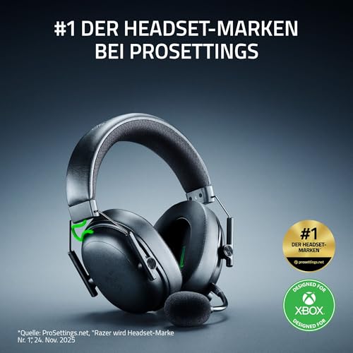 Razer BlackShark V3 Xbox S|X - Kabelloses E-Sport-Headset - Triforce 50mm Treiber - Abnehmbares Breitband-Mikrofon - HyperSpeed 2,4 GHz & Bluetooth - Surround Sound - Xbox/PC | Schwarz Bild 2