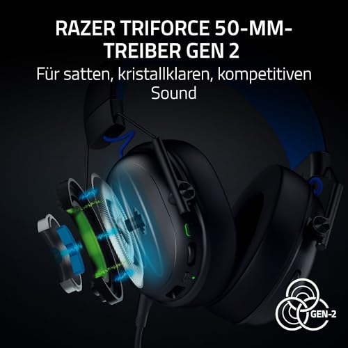 Razer BlackShark V3 X HyperSpeed for PlayStation - Kabelloses E-Sport Headset - Ultra leicht 270 g - TriForce 50 mm Treiber - Abnehmbares Mikrofon - HyperSpeed 2,4 GHz & Bluetooth - PS5/PC | Schwarz Bild 3