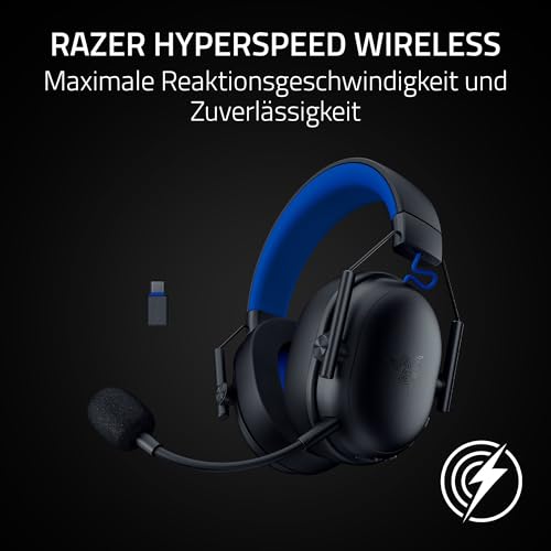 Razer BlackShark V3 X HyperSpeed for PlayStation - Kabelloses E-Sport Headset - Ultra leicht 270 g - TriForce 50 mm Treiber - Abnehmbares Mikrofon - HyperSpeed 2,4 GHz & Bluetooth - PS5/PC | Schwarz Bild 5