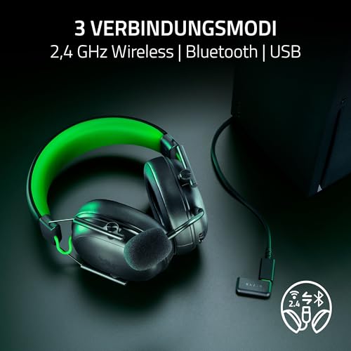 Razer BlackShark V3 X HyperSpeed for Xbox - Kabelloses E-Sport Headset - Ultra leicht 270 g - Triforce 50mm Treiber - Abnehmbares Mikrofon - HyperSpeed 2,4 GHz & Bluetooth - Xbox/PC | Schwarz Bild 6