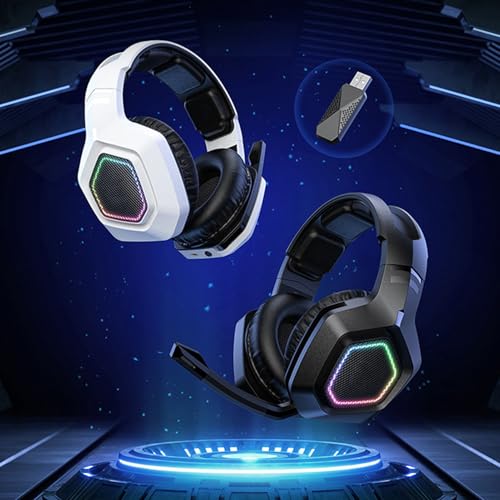 2.4g Bluetooth Gaming Earphone, Drahtloses Mobiles Headset -PC -Gaming -Headset für Switch -Laptop Mobile Mac (White) Bild 5