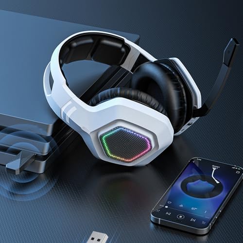 2.4g Bluetooth Gaming Earphone, Drahtloses Mobiles Headset -PC -Gaming -Headset für Switch -Laptop Mobile Mac (White) Bild 7