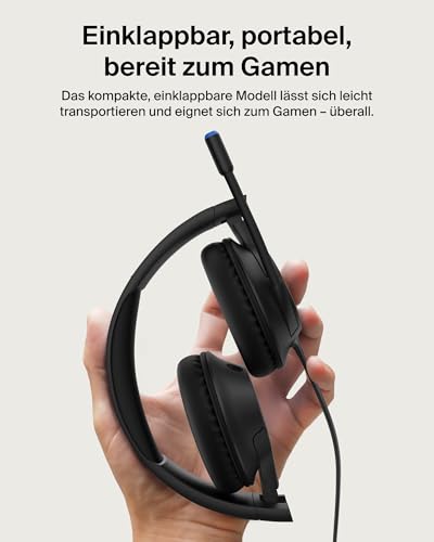 Belkin Gaming Inspire Kinderkopfhörer mit Kabel, USB-C-Dongle, einstellbarem Boom-Mikrofon, sicherer 85 dB Lautstärkebegrenzung, für Nintendo Switch 2, iPhone 16, Samsung Galaxy S25, Tablets – Schwarz Bild 7