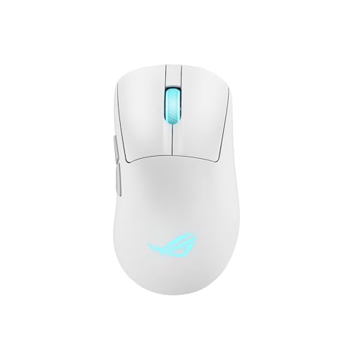 ASUS ROG Keris II Origin White Wireless RGB Gaming-Maus (ergonomisch, FPS Esport 65g leicht, ROG AimPoint Pro, 42.000 DPI, ROG Micro Switches II, ROG SpeedNova, Bluetooth, 2,4-GHz-RF, USB-C, Weiß) Bild 1