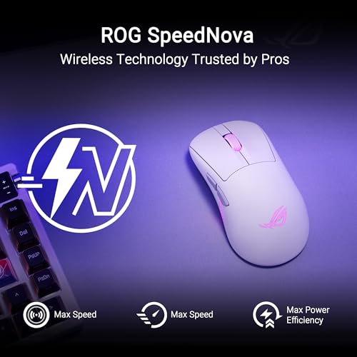 ASUS ROG Keris II Origin White Wireless RGB Gaming-Maus (ergonomisch, FPS Esport 65g leicht, ROG AimPoint Pro, 42.000 DPI, ROG Micro Switches II, ROG SpeedNova, Bluetooth, 2,4-GHz-RF, USB-C, Weiß) Bild 7