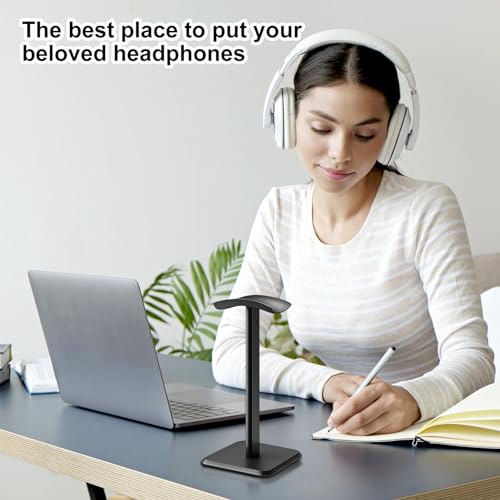 APOMOONS 2 Pcs Headset Halterung, Gaming KopfhöRer Stander mit TPU Rutschfestem, Universal Kopfhörer Halterung für Over Ear Kopfhörergrößen, Kopfhörerhalter für die Organisation des Schreibtisches Bild 5