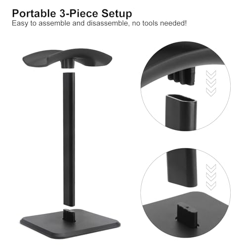 APOMOONS 2 Pcs Headset Halterung, Gaming KopfhöRer Stander mit TPU Rutschfestem, Universal Kopfhörer Halterung für Over Ear Kopfhörergrößen, Kopfhörerhalter für die Organisation des Schreibtisches Bild 7