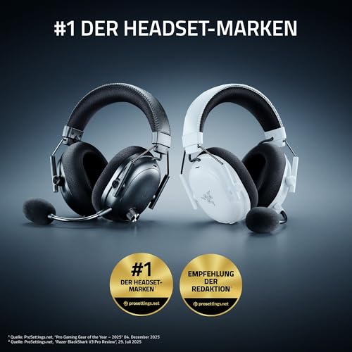 Razer BlackShark V3 Pro - Kabelloses E-Sport-Headset mit ANC- Geräuschunterdrückung - 50mm Audio Treiber - Abnehmbares Mikrofon - Wireless 2,4 GHz & Bluetooth - FPS-Profile - PC/Mac | Schwarz Bild 3