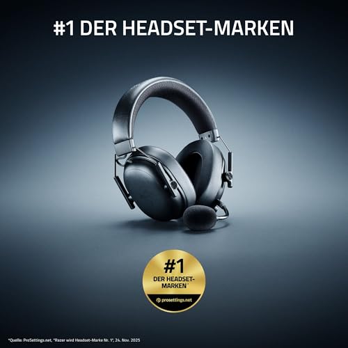 Razer BlackShark V3 - Kabelloses E-Sport-Headset - Triforce 50mm Treiber - Abnehmbares Breitband-Mikrofon - THX Spatial Audio - Wireless 2,4Ghz & Bluetooth - FPS-Profile - PC/Mac | Schwarz Bild 3