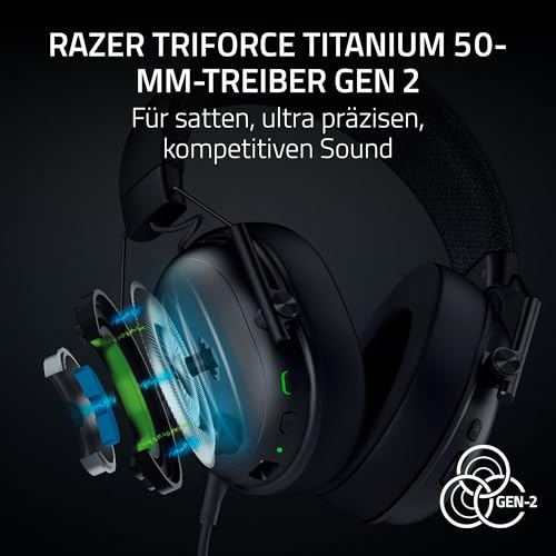 Razer BlackShark V3 - Kabelloses E-Sport-Headset - Triforce 50mm Treiber - Abnehmbares Breitband-Mikrofon - THX Spatial Audio - Wireless 2,4Ghz & Bluetooth - FPS-Profile - PC/Mac | Schwarz Bild 6