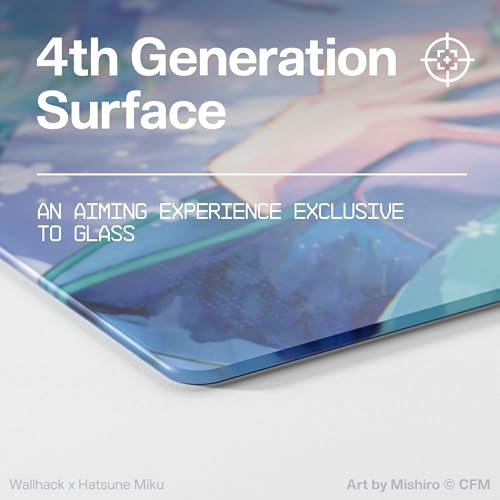 Wallhack x Hatsune Miku Glas Gaming-Mauspad – Kollaborationsedition SP-004 | Sommer-Miku-Design | Professionelle Speed-Oberfläche (Gehärtetes Glas) | Großformat 49 x 43 cm Bild 2