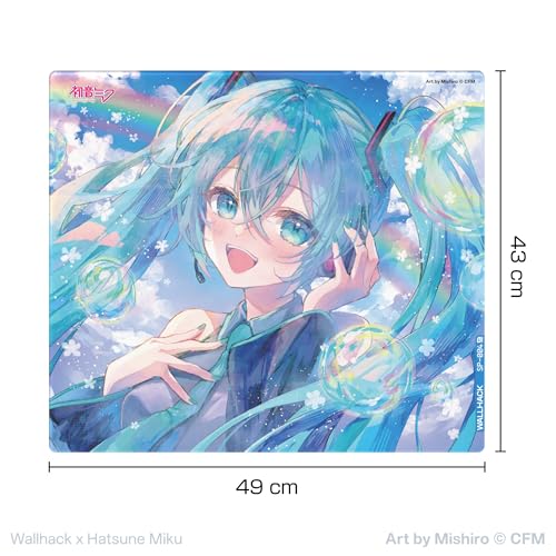 Wallhack x Hatsune Miku Glas Gaming-Mauspad – Kollaborationsedition SP-004 | Sommer-Miku-Design | Professionelle Speed-Oberfläche (Gehärtetes Glas) | Großformat 49 x 43 cm Bild 6