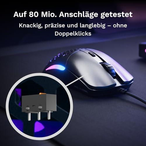 Glorious Model O Eternal ultraleichte RGB-Gaming-Maus – Kabelgebunden – nur 55 g – benutzerdef. RGB-Lichter – 6 programmierbare Tasten – symm. Design – optischer Sensor mit 12 K DPI – PC/Mac – Schwarz Bild 5