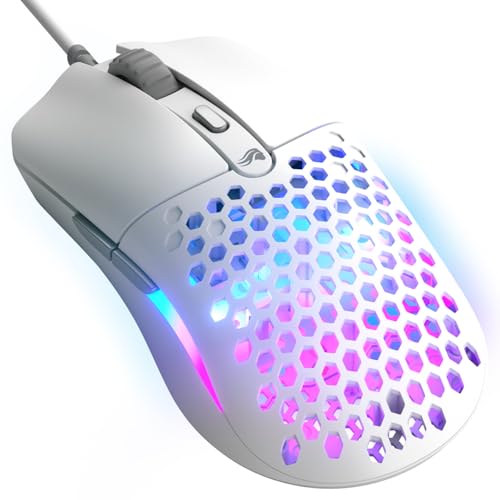 GLORIOUS Model O Eternal ultraleichte RGB-Gaming-Maus – Kabelgebunden – nur 55 g – benutzerdef. RGB-Lichter – 6 programmierbare Tasten – symm. Design – optischer Sensor mit 12 K DPI – PC/Mac – Weiß Bild 1