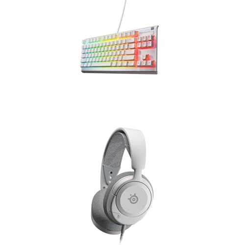 SteelSeries Apex 3 TKL White - Gaming Tastatur - 8-Zonen RGB-Beleuchtung - Deutsches QWERTZ Arctis Nova 1 - Multi-System Gaming-Headset - Hi-Fi-Treiber - 360° Surround-Sound Bild 1
