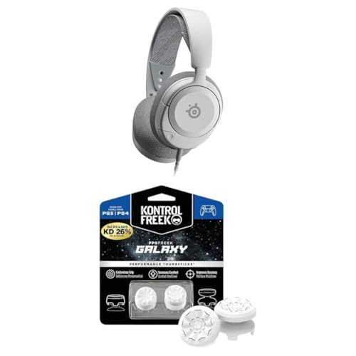 SteelSeries Arctis Nova 1P - Playstation 5 Gaming-Headset - Hi-Fi-Treiber - 360° Surround-Sound + KontrolFreek FPS Freek Galaxy White für Playstation (PS4/PS5) - Performance Thumbsticks Bild 1