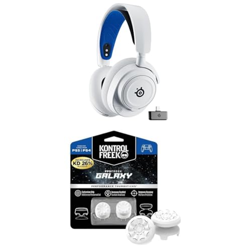 SteelSeries Arctis Nova 7P Wireless PlayStation Gaming-Headset - 2,4 GHz & Mischbarer Bluetooth-Sound + KontrolFreek FPS Freek Galaxy White für PlayStation (PS4/PS5) - Performance Thumbsticks Bild 1