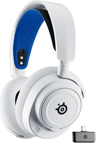 SteelSeries Arctis Nova 7P Wireless PlayStation Gaming-Headset - 2,4 GHz & Mischbarer Bluetooth-Sound + KontrolFreek FPS Freek Galaxy White für PlayStation (PS4/PS5) - Performance Thumbsticks Bild 2